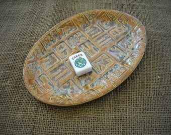 Mahjong Gift - Mahjong Dish - Oriental Plate - Mahjongg Snack Dish - Oriental Dish - Mahjong Plate - Mahjongg Gift - Mahjong Pottery