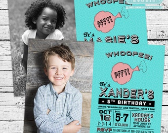 Retro Practical Joke, Gag or April Fool's Birthday Party Photo Invitation