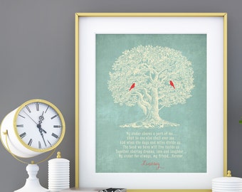 Sister Gift - Personalized Gift for Sister - Wedding Gift for Sister - Birthday Gift for Sister - Words Colors customized 8 x 10 print