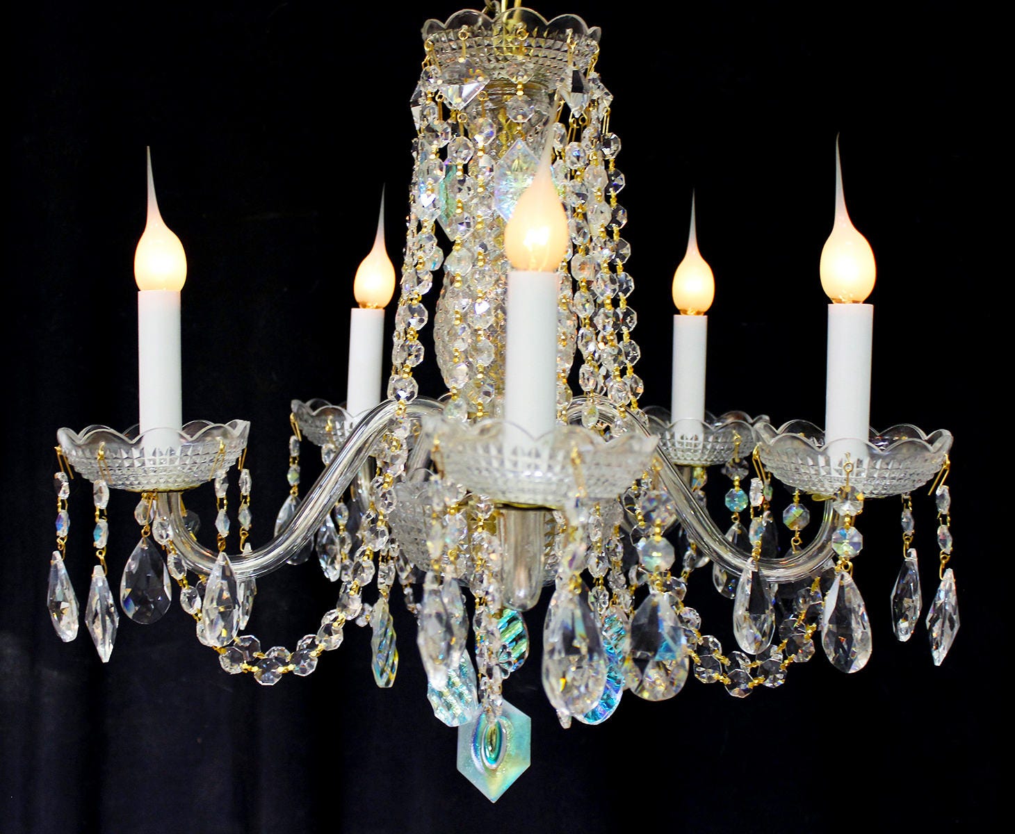 Chandeliers Lighting Gorgeous 18 X Vintage 5 Light Rainbow Chandeliers Lighting Gorgeous 18 X Vintage 5 Light Rainbow Aurora Crystal Chandelier Home And Living Custom Dressed One Of A Kind