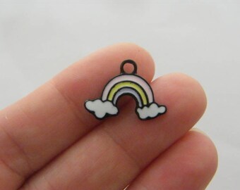 4 Rainbow charms black tone S80