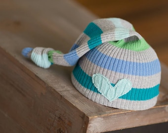 Newborn Photo Prop, Newborn Hat, Newborn Boy Hat, Newborn Photography, Newborn Hats, Newborn Knot Hat, Upcycled Newborn Hat, Ready to Ship