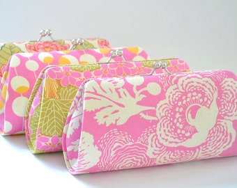 CUSTOM CLUTCH - Pink Clutch-Fuchsia Clutch-Bridesmaid Clutch- You choose the fabric