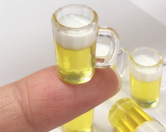 2/5pcs.Miniature Beer Mug,Miniature Beer Glass,Miniature dolls house,Dollhouse beer,Beer Glass ,Beer Mug,Miniature Drink