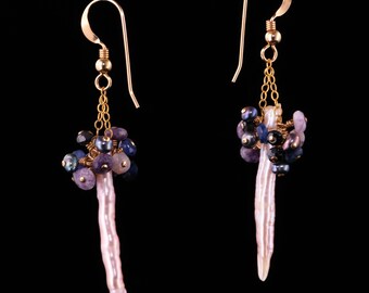 Pink Keshi Pearl Dagger Earrings