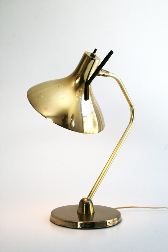 Maurizio Tempestini Lightolier Brass Desk Lamp Mid Century