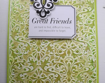 Now - 1.00 Shipping Beautifully Detailed Embossed Great Friends Hand-crafted Greeting Card