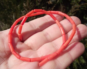 5 PEARLS CORAL PINK TUBE 9 X 2 MM.