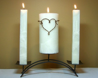 Rustic Unity Candle Set for Weddings (Stand NOT Included) - 6" Tall