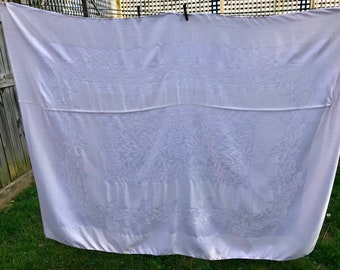 Vintage Pink Floral Damask Tablecloth
