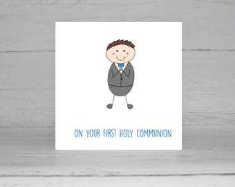 First Communion card, first Holy Communion