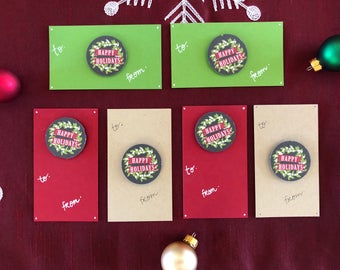 Happy Holidays Handmade Gift Tags - Set of Six (6)