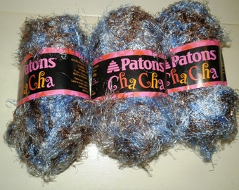 Three Skeins of Pattons Cha Cha Yarn- Hippie....Lot 2E