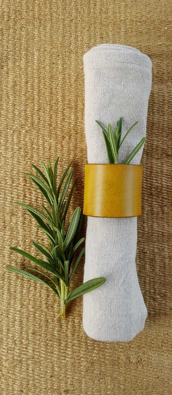 Leather Napkin Rings Chartreuse, Purple, Orange, etc Casual Dining ~ Alfresco ~ Housewarming ~ Hostess Gift ~ Home Decor ~ Kitchen Accessory