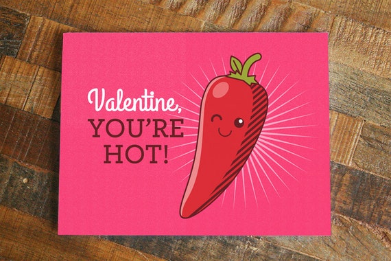 Items similar to Valentines Day Card &quot;Valentine, You're Hot&quot; - Sexy