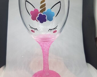 Unicorn Glitter Glass (pink)