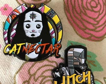 Catnectar & Hitchiker Bassnectar hat pins