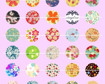 30 # 40 Digital Images/designs for 12mm round cabochon floral nature