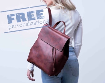 Women Leather Backpack, Women Leather Brown Backpack