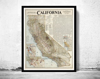 Vintage Map of California 1926