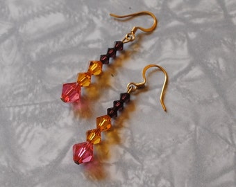 Warm crystals earrings