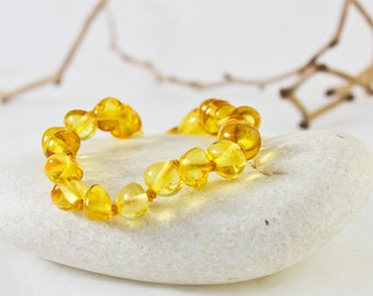 Baltic Amber Teething Anklet - Lemon Colour