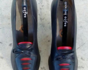 1940s Ladies Shoes - Blue Peep Toe