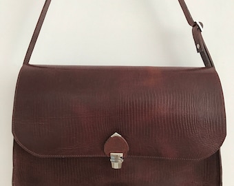 Biebec Leather Brown padded akte bag, work bag