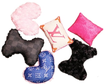louis Vuitton inspired Pet Small Dog Toys Teacup Toys Pink Black, Pet Bed