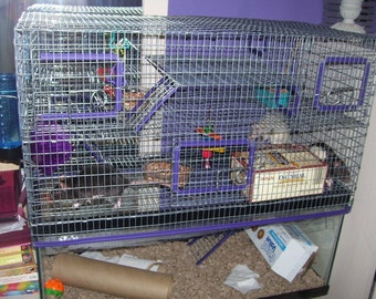 10 gallon Aquarium Topper Cage Funhouse Degu Rat Gerbil Hamster