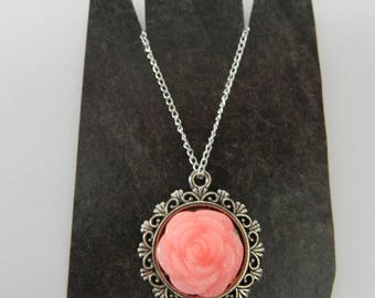 Pink Rose Necklace