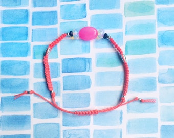 Semiprecious macrame friendship bracelet