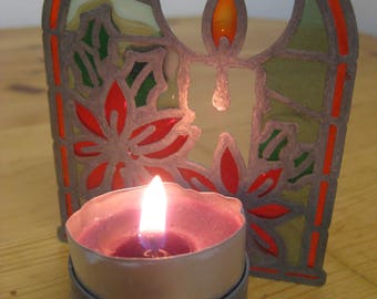 kostenlos versand kerzenhalter Antik designer windlicht glasmalerei handmade zinn system 100 jahre glasmalerei kunst unikat windlicht