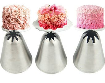 3pcs piping icing nozzle cream cake tools decorating tip sets pastry baking sugarcraft bakeware