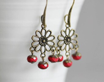 Unique Gypsy Earrings Bronze Chandelier Earrings Gypsy Earrings Dangle Boho Earrings Bronze Earrings Boho Chandelier Earrings Hippie Earring