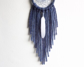 Small Blue Dream Catcher, Blue DreamCatcher, Bohemian Boys Decor, Boho Baby Boy, Navy Dream Catcher, Boho Baby Decor, Baby Boy Gift, Nursery