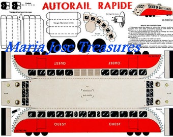 Vintage French Autorail Paper Doll Cut Outs - Digital Download