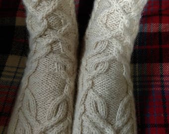 Hand Knit Wool Socks, Natural Grey Wool Socks, Winter Socks, Warm Socks, Wool Socks, Gift, Sheep Wool Socks, Bed Socks