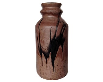 Rare, Large Floor Vase, Blue Mountain Pottery, Mocha Glaze, Brown, Taupe, Black