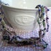 Crochet Beaded Infinity Versatile, Bracelet ANKLET Necklace CHOCKER, Wrap Around, Natural Fiber Chain, Long Endless, Purple berries green