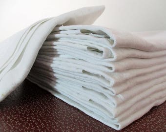 Set Of French Linen Napkins, French Serviettes, Bearnaise Linen, Set Of Ten Napkins, Linge Bearnaise, French Table Linen, French Napkins