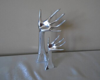 resin silver coloured jewellery display x 2