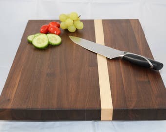 Walnut and Maple Cutting Board, Chopping Board, Butcher's Block, Large, Cheese Board, Edge Grain