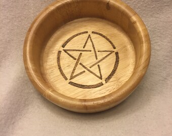Wooden Pentagram Offering Bowl