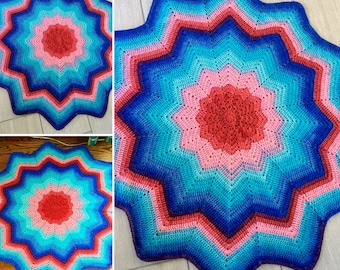 Baby blanket, Baby afghan, 12 point Star Blanket