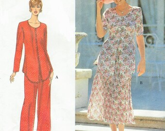 90s Maren Dress Womens Boho Pantsuit or Two Piece Dress Simplicity Sewing Pattern 9439 Size 18 20 22 Bust 40 42 44 UnCut Tunic and Skirt