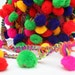 Pom Pom Trim, Multi Color Pompom lace, Scarf pom pom trim, Fringe Pom Poms, Indian Trim, Gypsy, Boho , Belly Dance, 1 yard