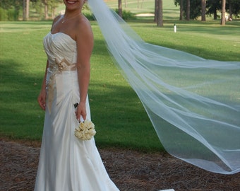 wedding veil Chapel Simple abusymother Single layer white, ivory or diamond