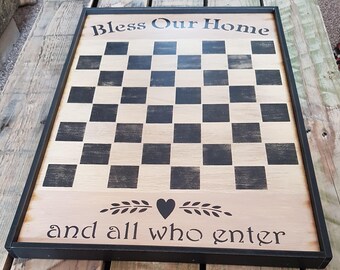 Primitive Game Board Vintage OOAK Gameboard Rustic