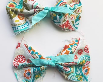 Country Cottage Fray Hair bow Set.